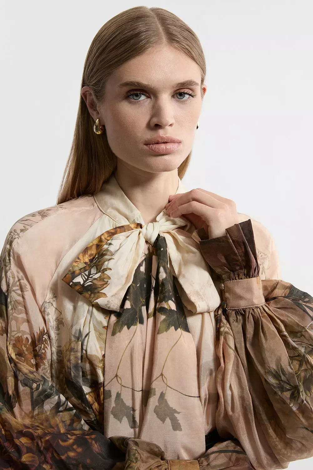 Lydia Millen Silk Cotton Border Print Blouse | Karen Millen